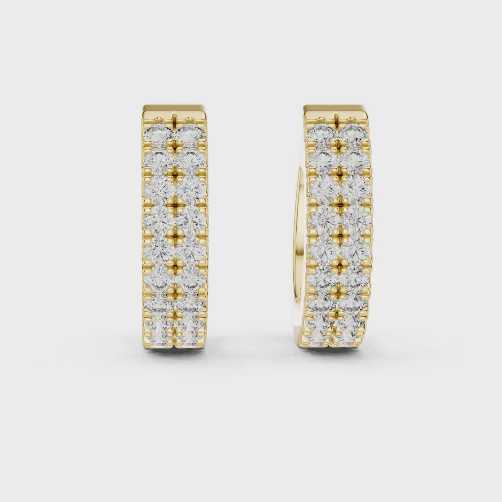 Diamond Huggie Hoop Earrings