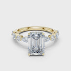 Emerald Cut Halo Statement Ring