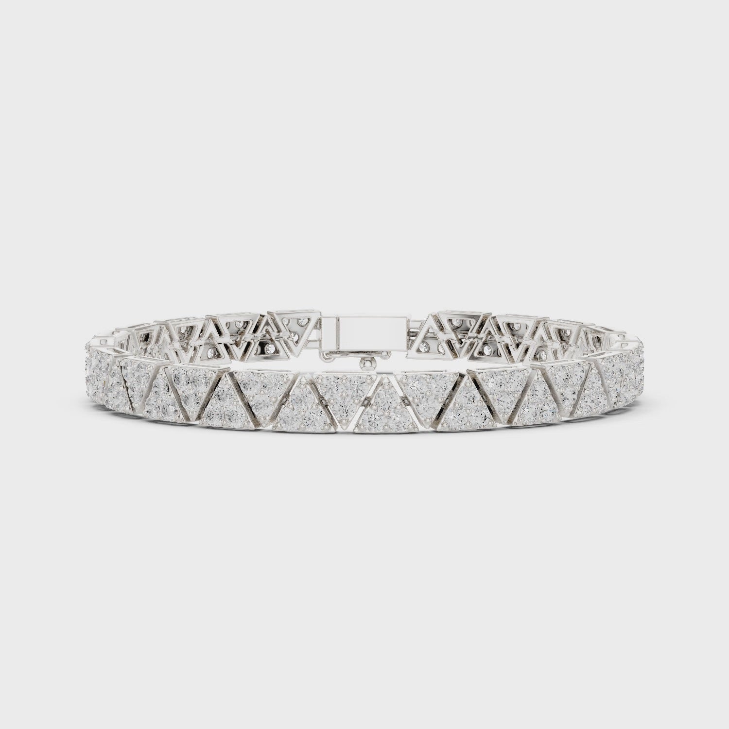 360 rotation triangle moissanite bracelet full view