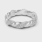 mozow x twisted moissanite eternity band white gold 360 degree rotating jewelry view